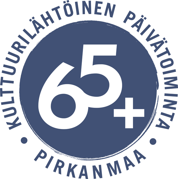 65+ kulttuuril&auml;ht&ouml;inen p&auml;iv&auml;toiminta -logo
