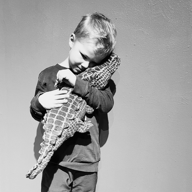 V&auml;ril&auml;isk&auml; lasten asiantuntijaryhm&auml;n poika halaa pehmolelua