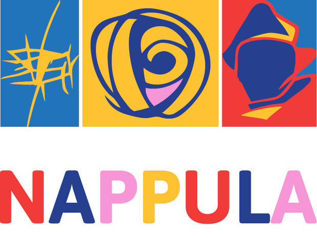 V&auml;rik&auml;s kuvituskuva ja teksti nappula